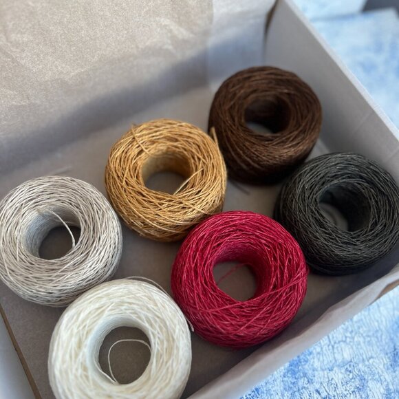 Set of Six 100% linen Yarn Spools - Picture 4 of 5